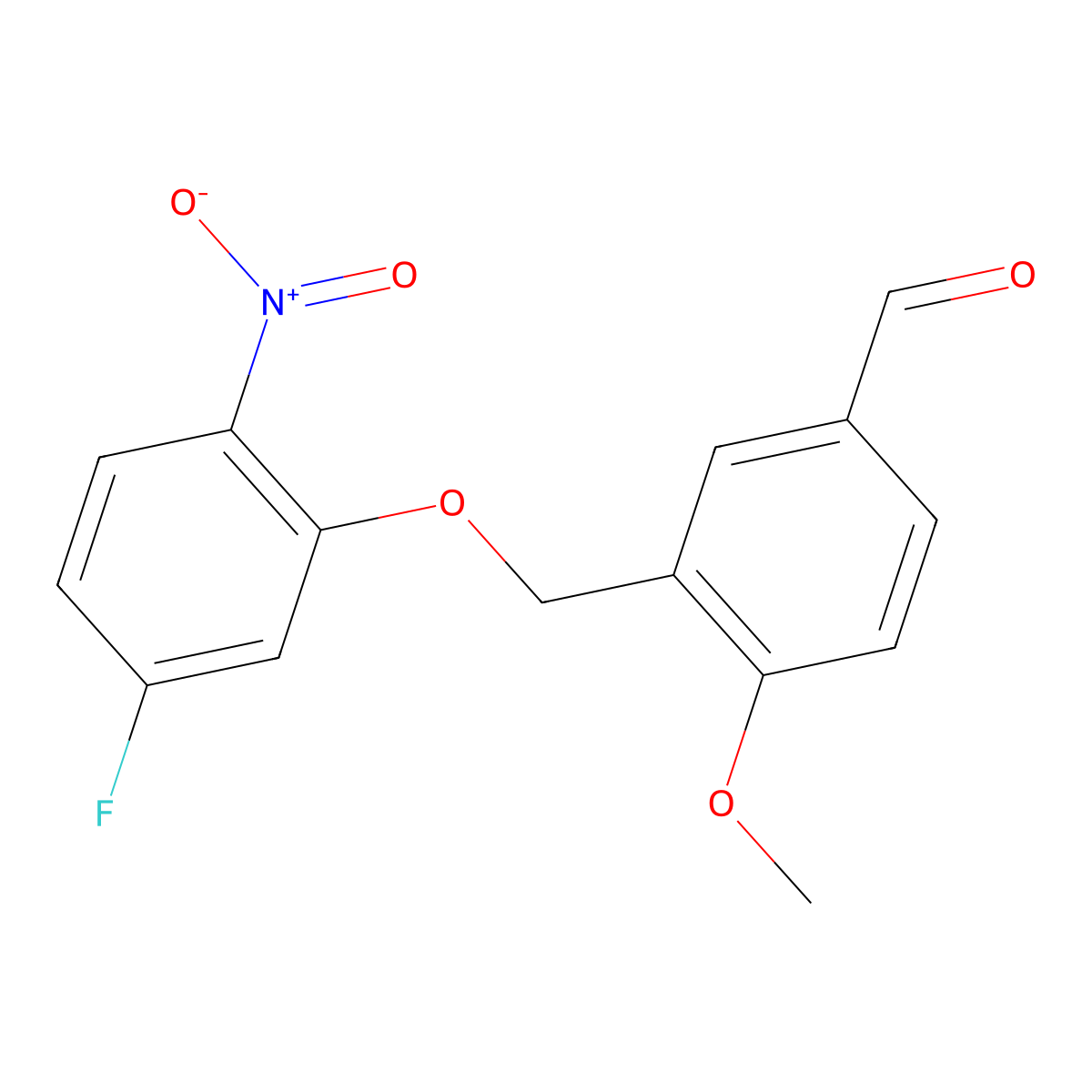 3-[(5-Fluoro-2-nitrophenoxy)methyl]-4-methoxybenzaldehyde molecular structure, CAS 438218-86-1