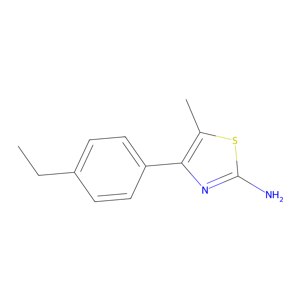 4-(4-Ethylphenyl)-5-methyl-1,3-thiazol-2-amine molecular structure, CAS 438218-98-5
