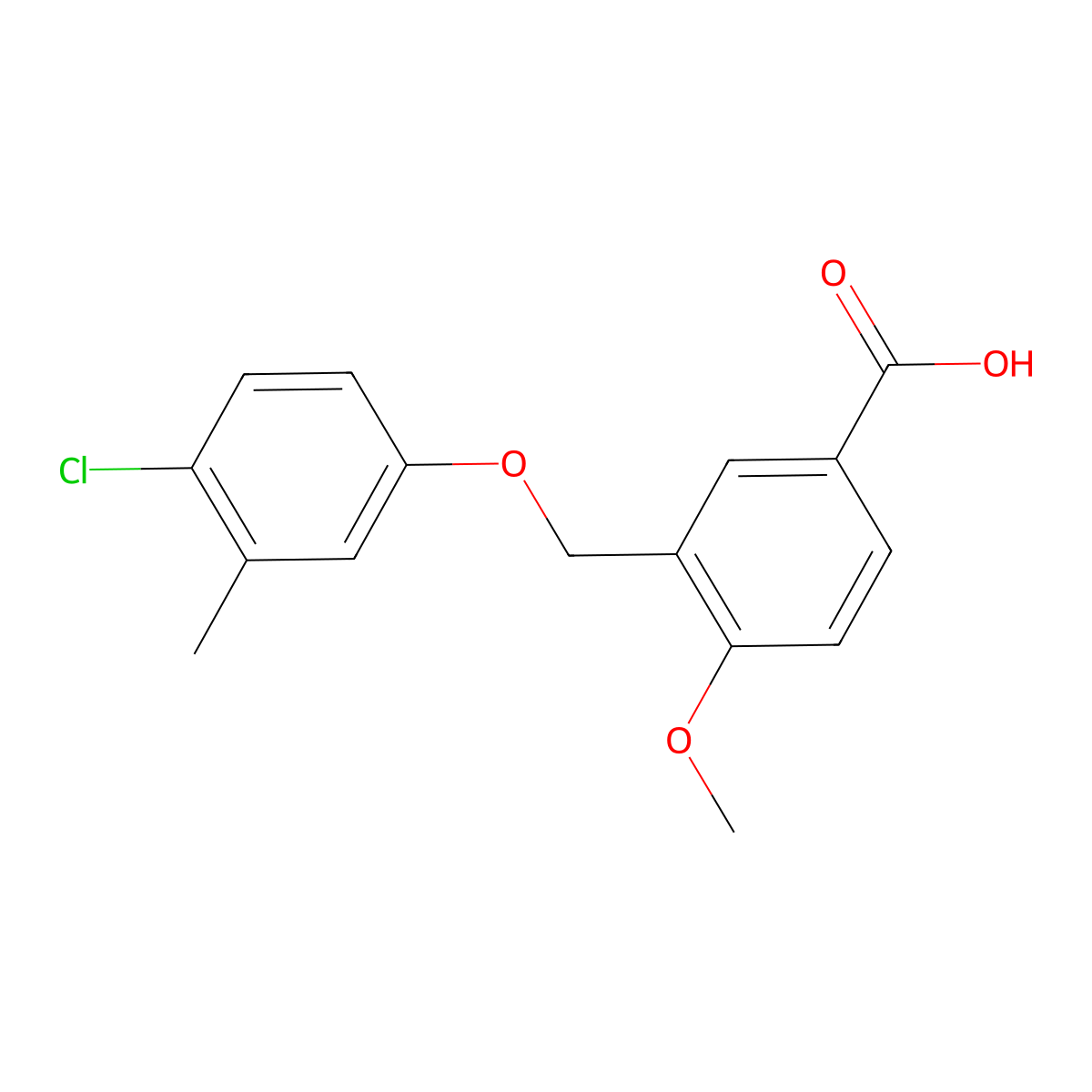 3-[(4-Chloro-3-methylphenoxy)methyl]-4-methoxybenzoic acid molecular structure, CAS 438218-99-6