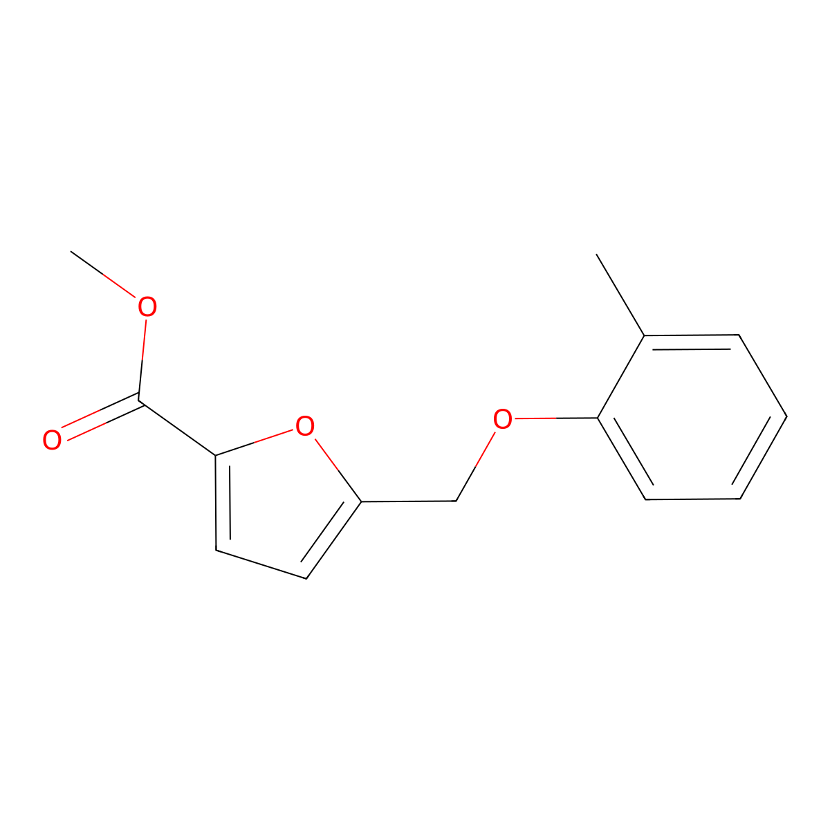 Methyl 5-[(2-methylphenoxy)methyl]furan-2-carboxylate molecular structure, CAS 438219-05-7