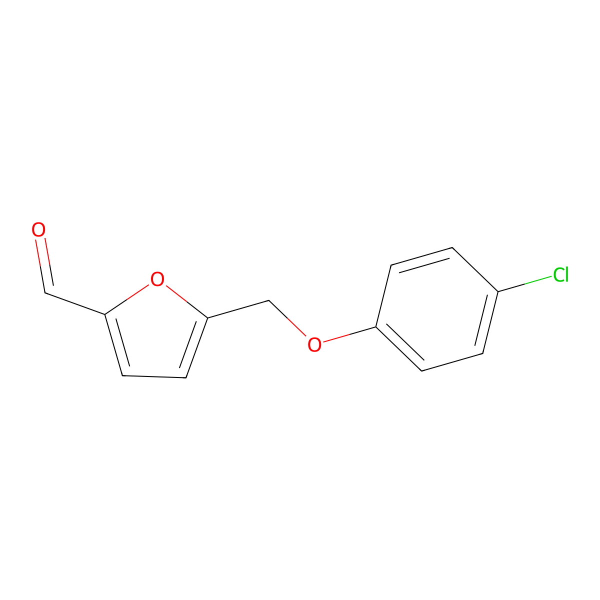 5-[(4-Chlorophenoxy)methyl]furan-2-carbaldehyde molecular structure, CAS 438219-08-0