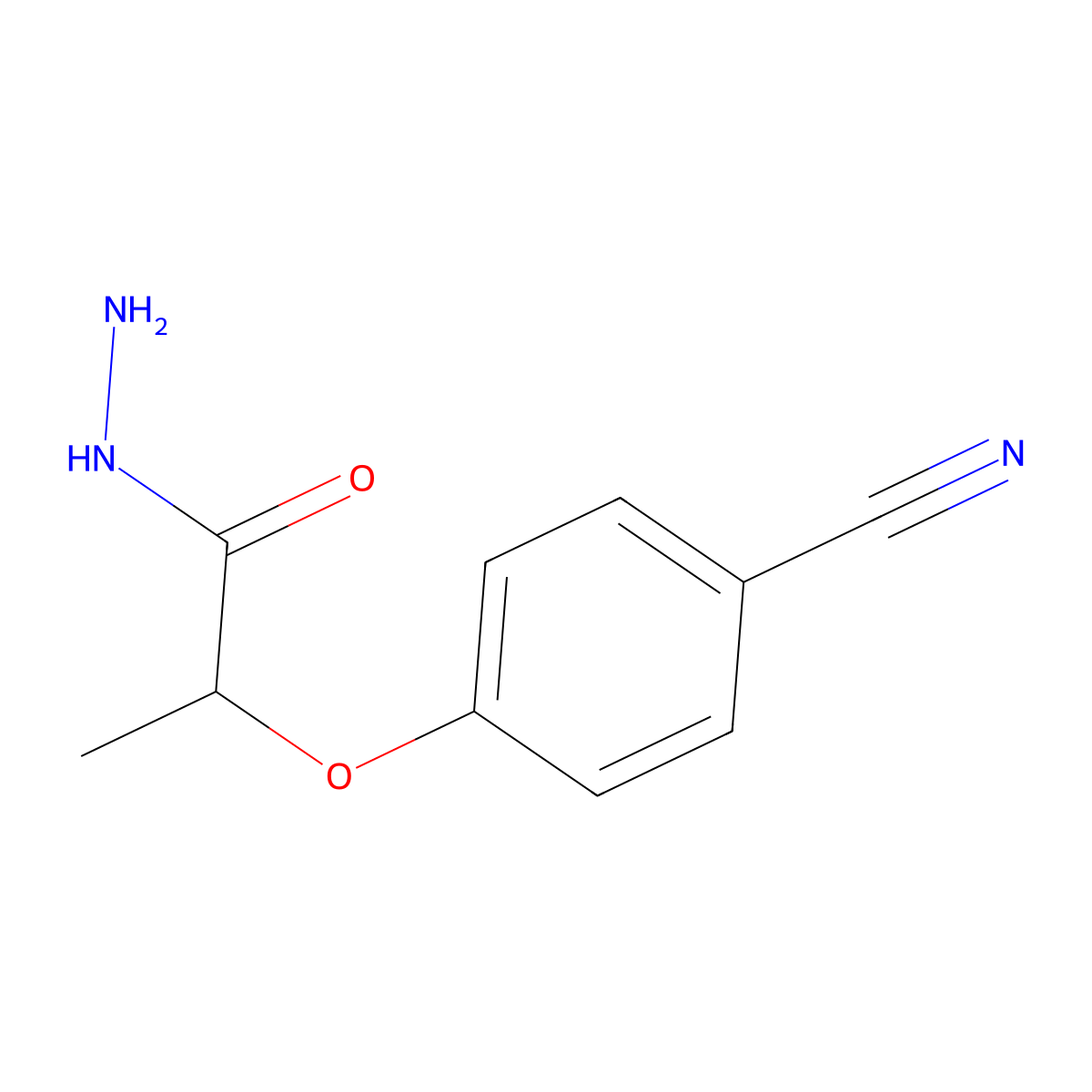 2-(4-Cyanophenoxy)propanehydrazide molecular structure, CAS 438219-13-7