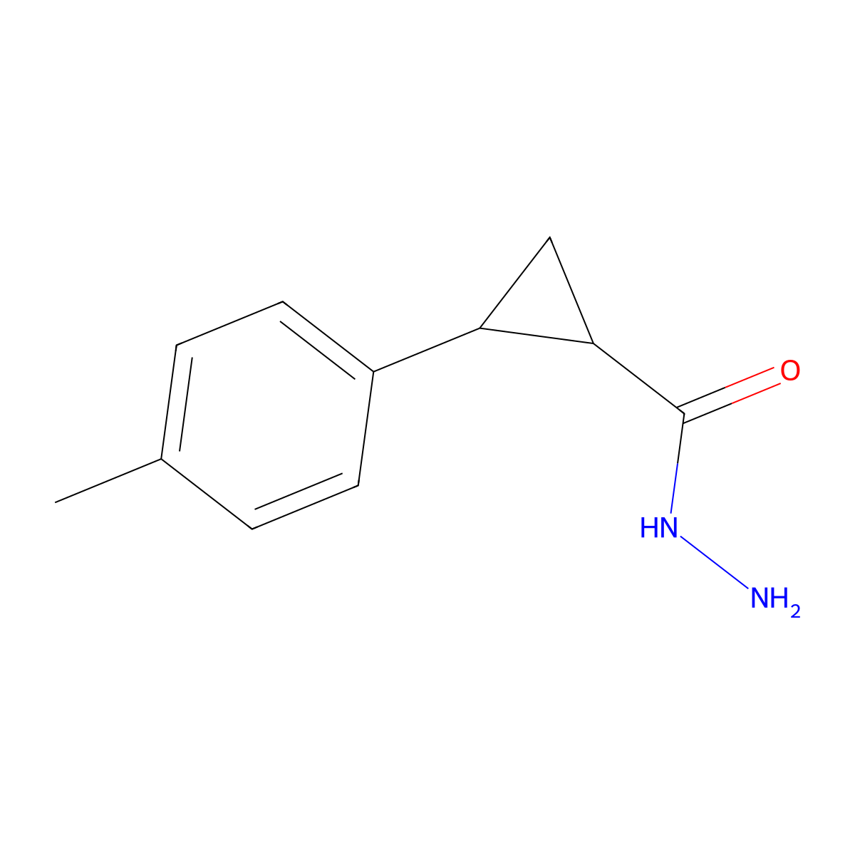 2-(4-Methylphenyl)cyclopropanecarbohydrazide molecular structure, CAS 438219-20-6