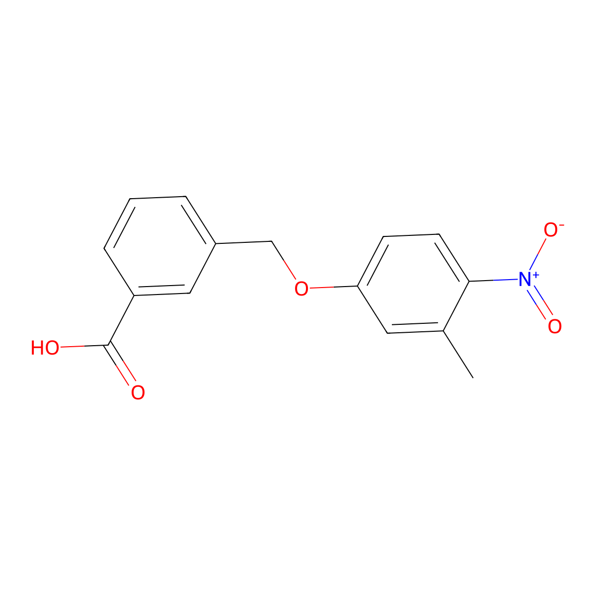 3-[(3-Methyl-4-nitrophenoxy)methyl]benzoic acid molecular structure, CAS 438219-27-3