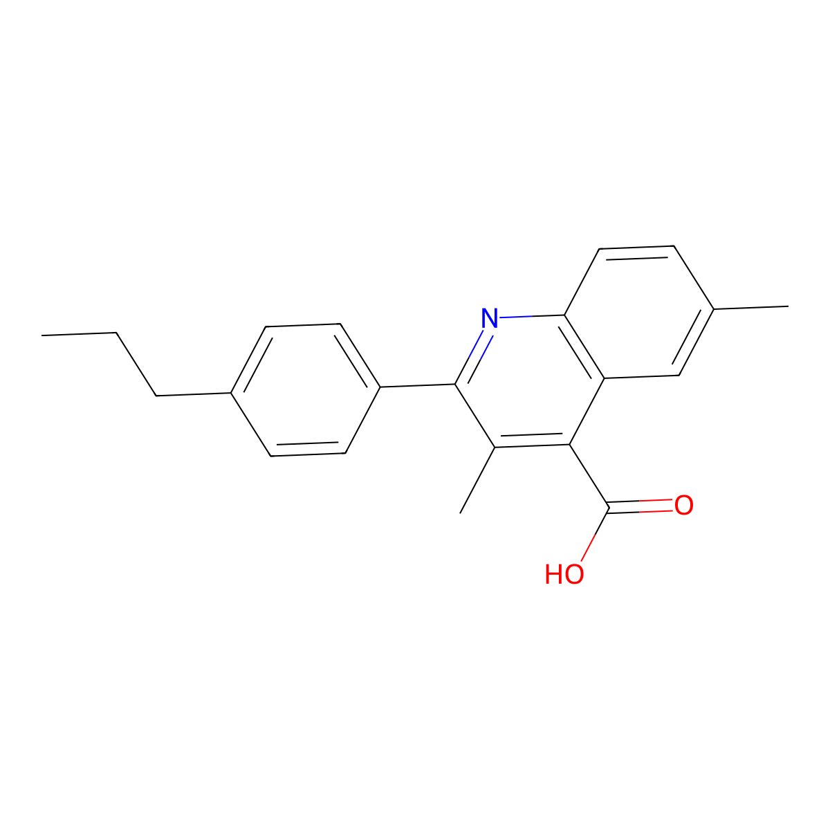 3,6-Dimethyl-2-(4-propylphenyl)quinoline-4-carboxylic acid molecular structure, CAS 438219-33-1