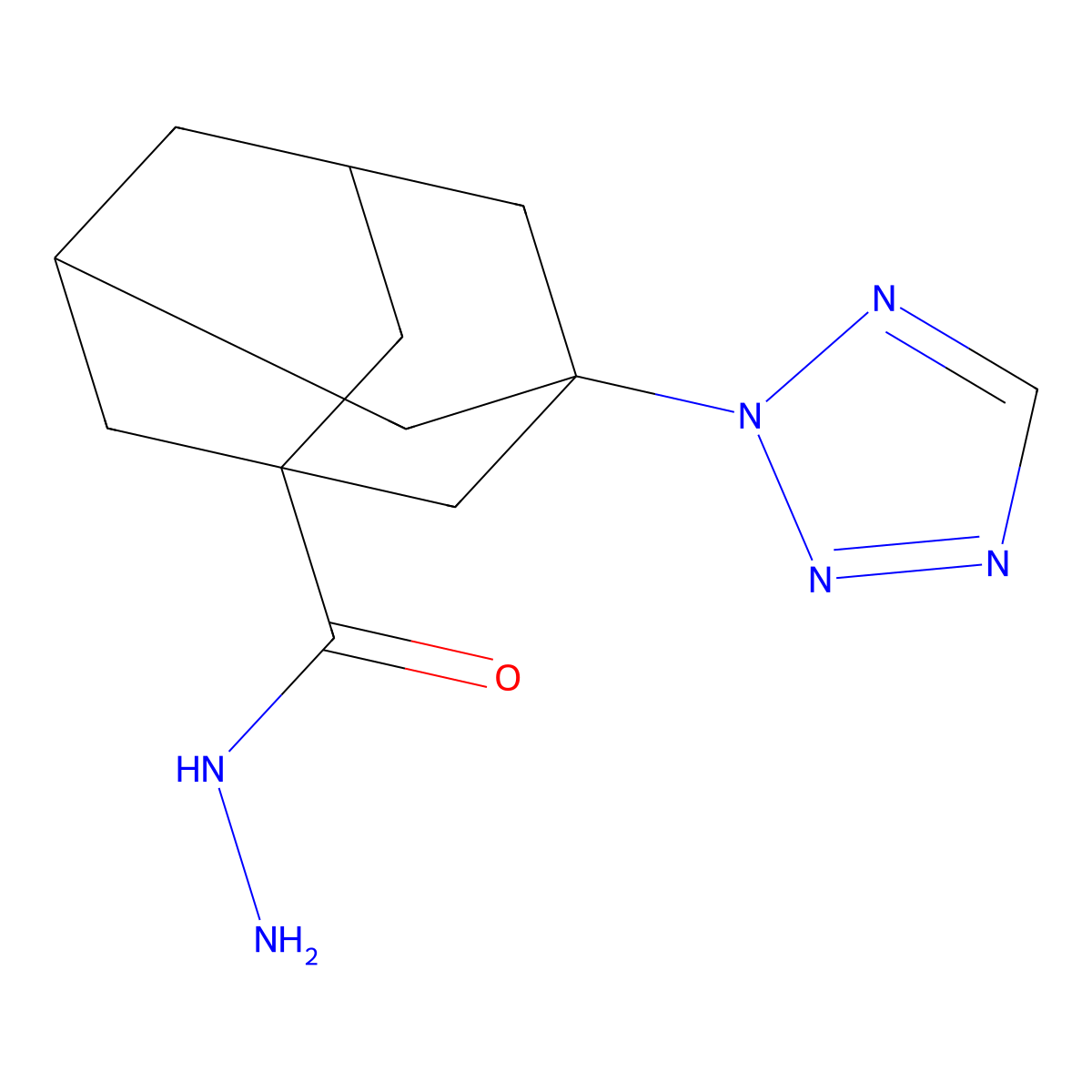 3-(Tetrazol-2-yl)adamantane-1-carbohydrazide molecular structure, CAS 438219-38-6
