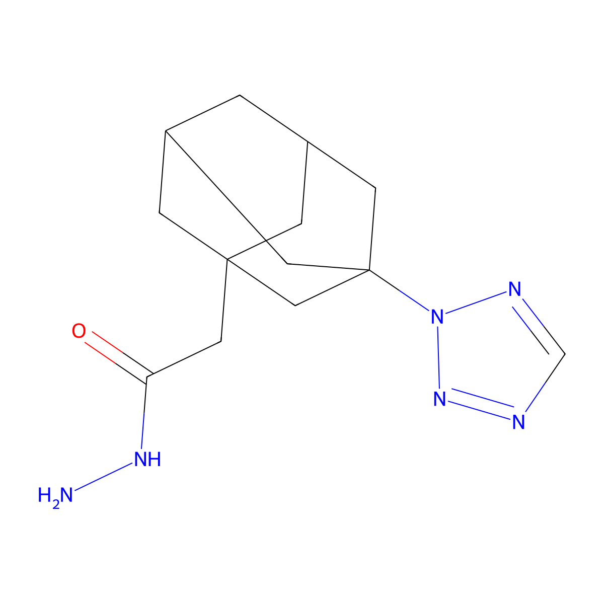 2-[3-(2H-1,2,3,4-tetrazol-2-yl)adamantan-1-yl]acetohydrazide molecular structure, CAS 438219-39-7