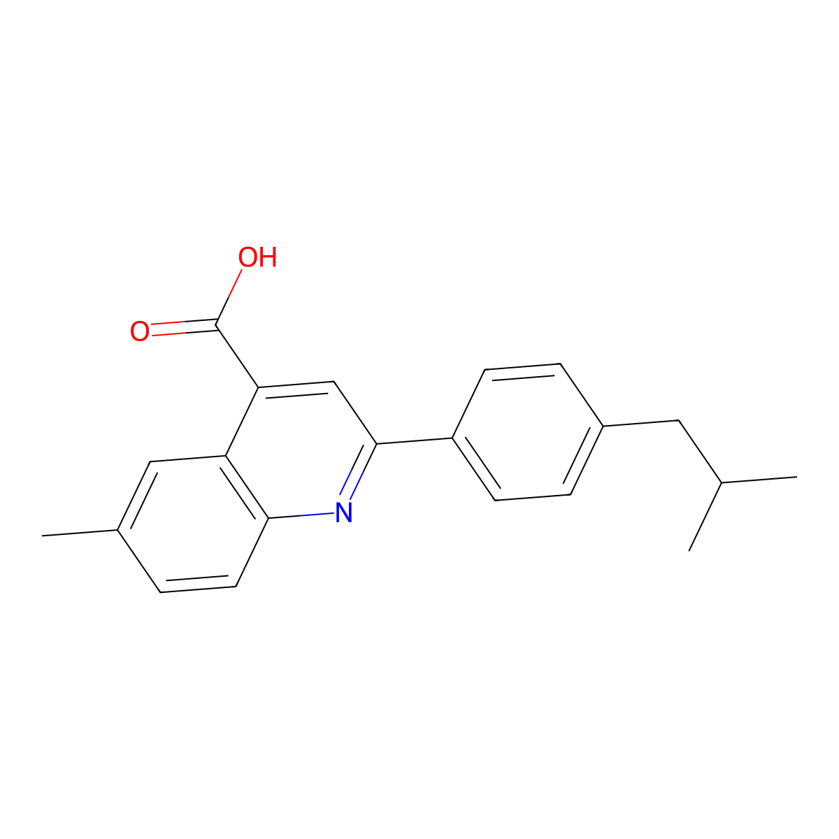 2-(4-Isobutylphenyl)-6-methylquinoline-4-carboxylic acid molecular structure, CAS 438219-40-0