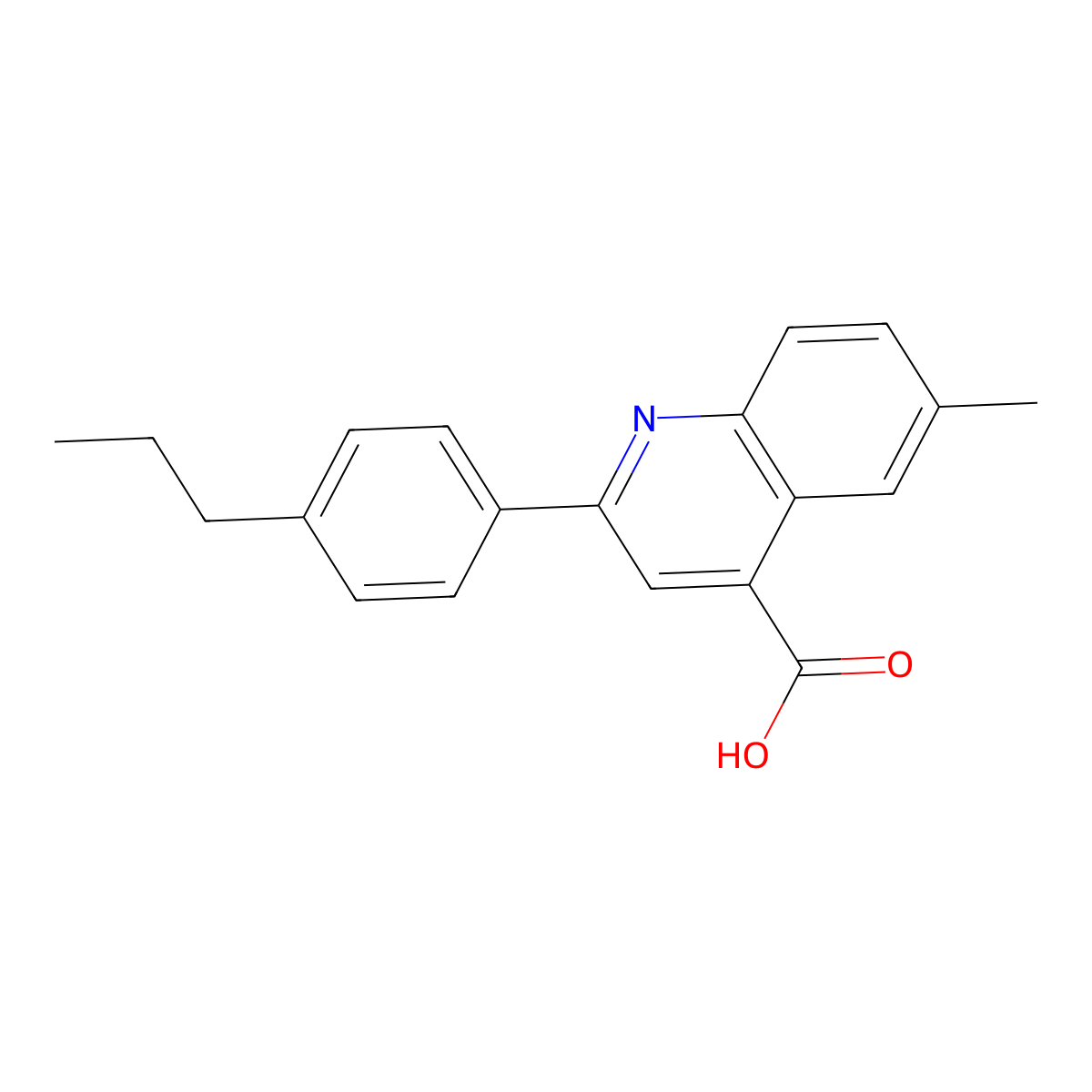 6-Methyl-2-(4-propylphenyl)quinoline-4-carboxylic acid molecular structure, CAS 438219-45-5