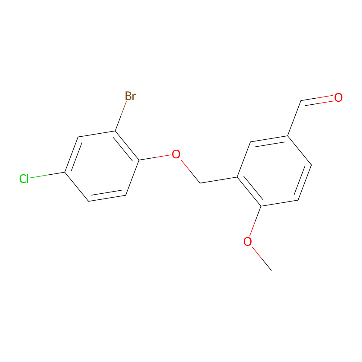 3-[(2-Bromo-4-chlorophenoxy)methyl]-4-methoxybenzaldehyde molecular structure, CAS 438219-59-1