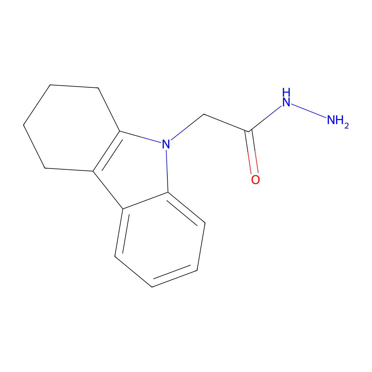 2-(1,2,3,4-tetrahydro-9H-carbazol-9-yl)acetohydrazide molecular structure, CAS 438219-61-5