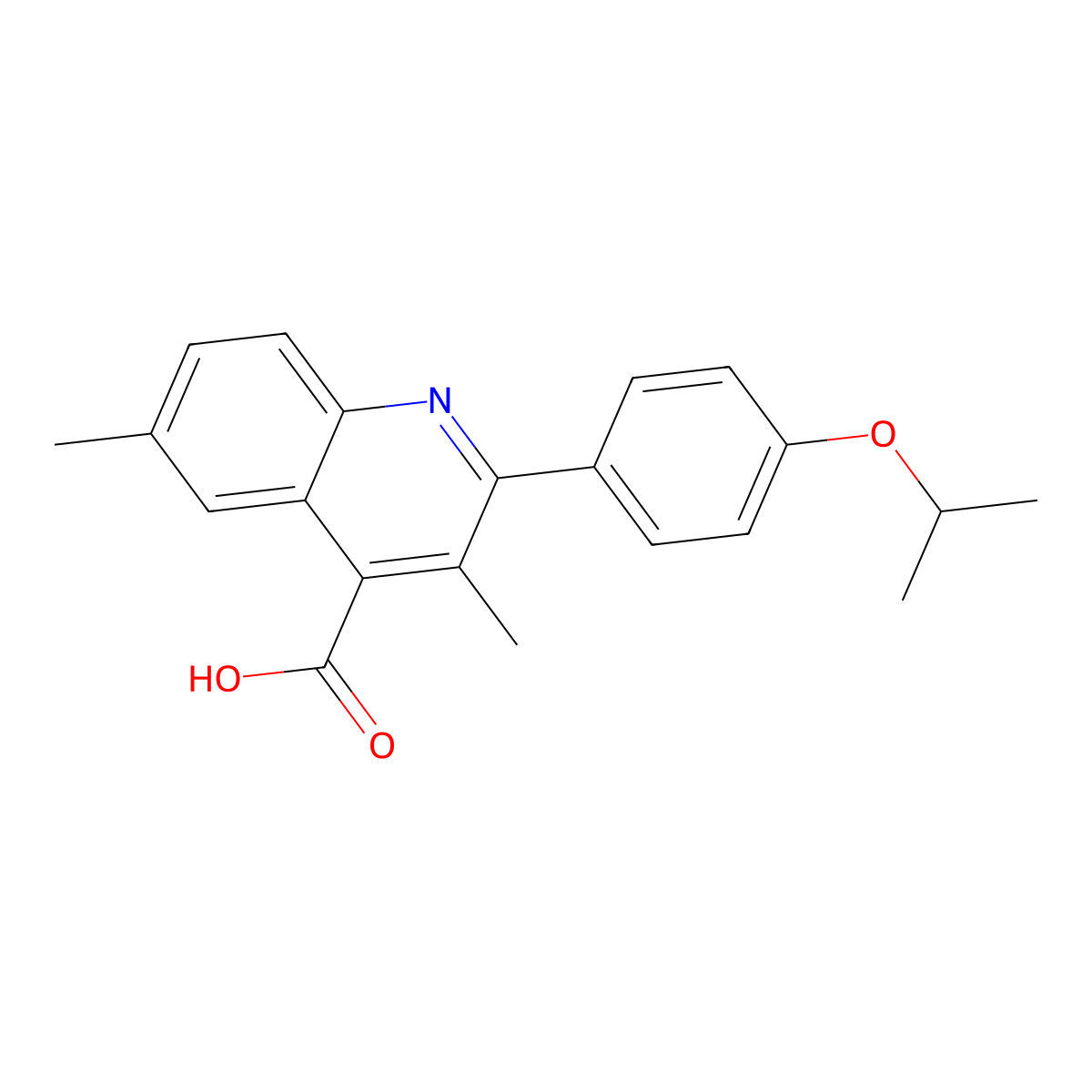 3,6-Dimethyl-2-[4-(propan-2-yloxy)phenyl]quinoline-4-carboxylic acid molecular structure, CAS 438219-65-9