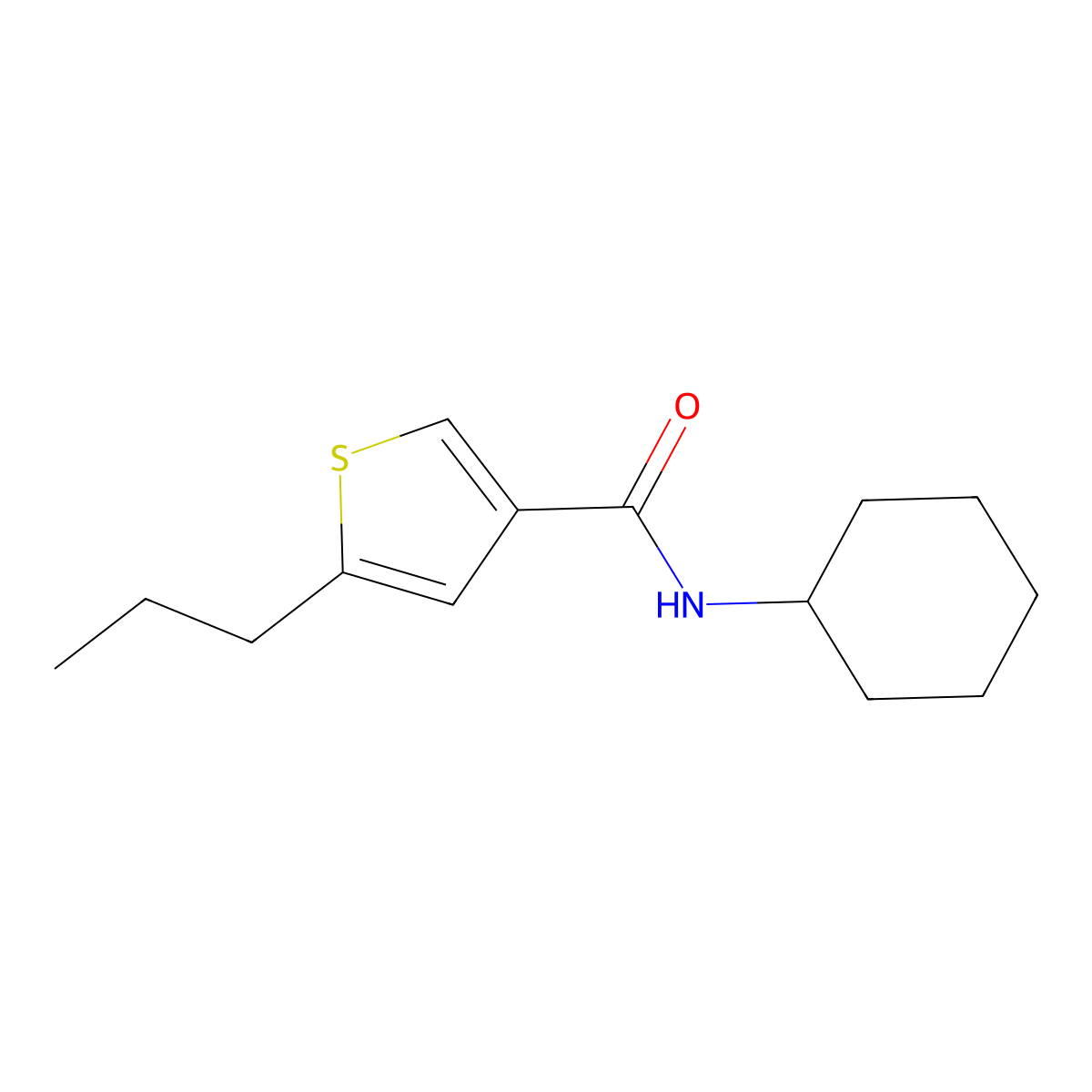 N-cyclohexyl-5-propylthiophene-3-carboxamide molecular structure, CAS 438219-75-1