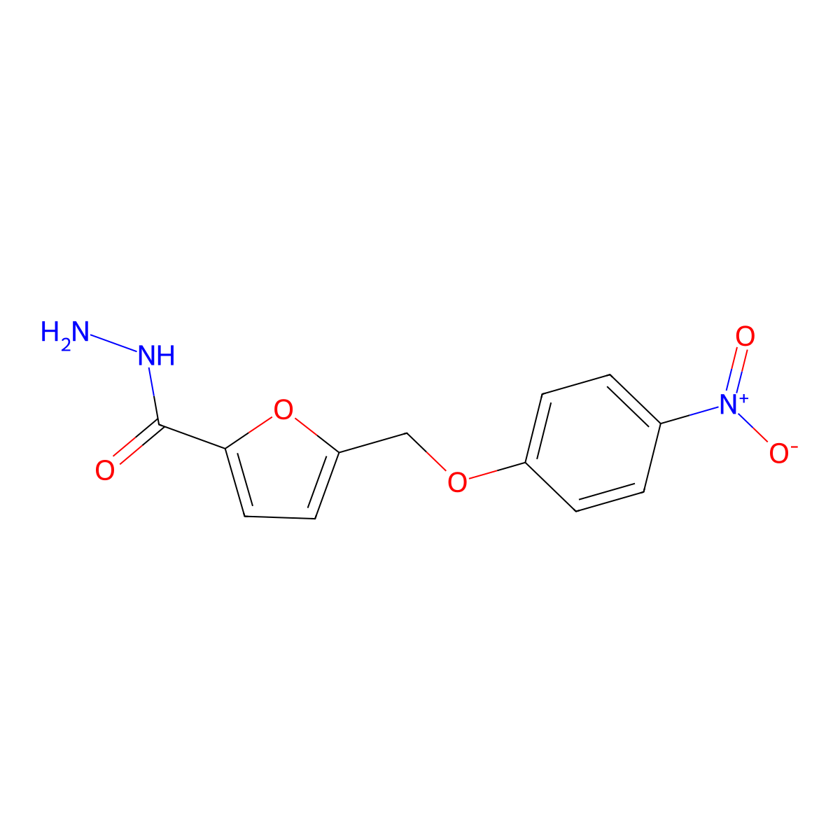 5-[(4-Nitrophenoxy)methyl]furan-2-carbohydrazide molecular structure, CAS 438219-77-3