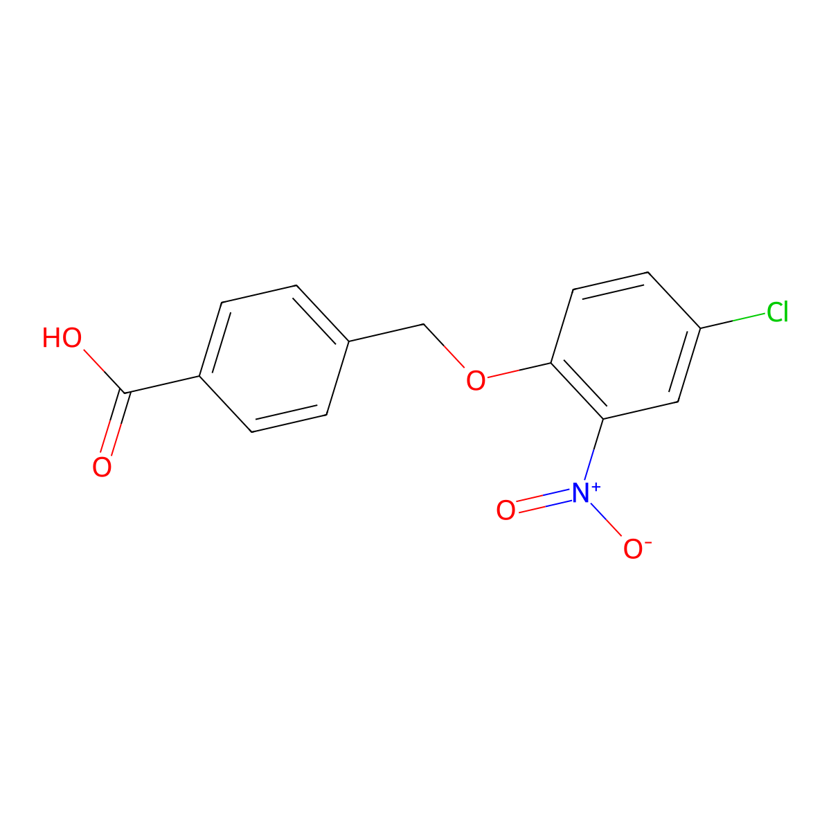 4-((4-Chloro-2-nitrophenoxy)methyl)benzoic acid molecular structure, CAS 438219-78-4