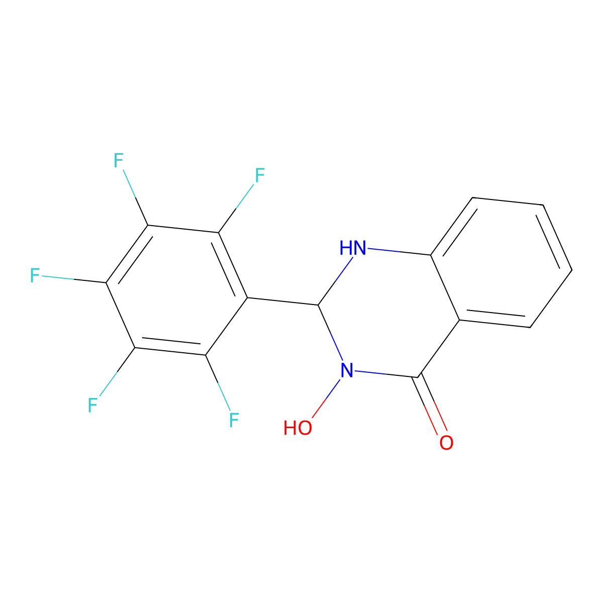 3-hydroxy-2-(pentafluorophenyl)-2,3-dihydroquinazolin-4(1H)-one molecular structure, CAS 438219-97-7