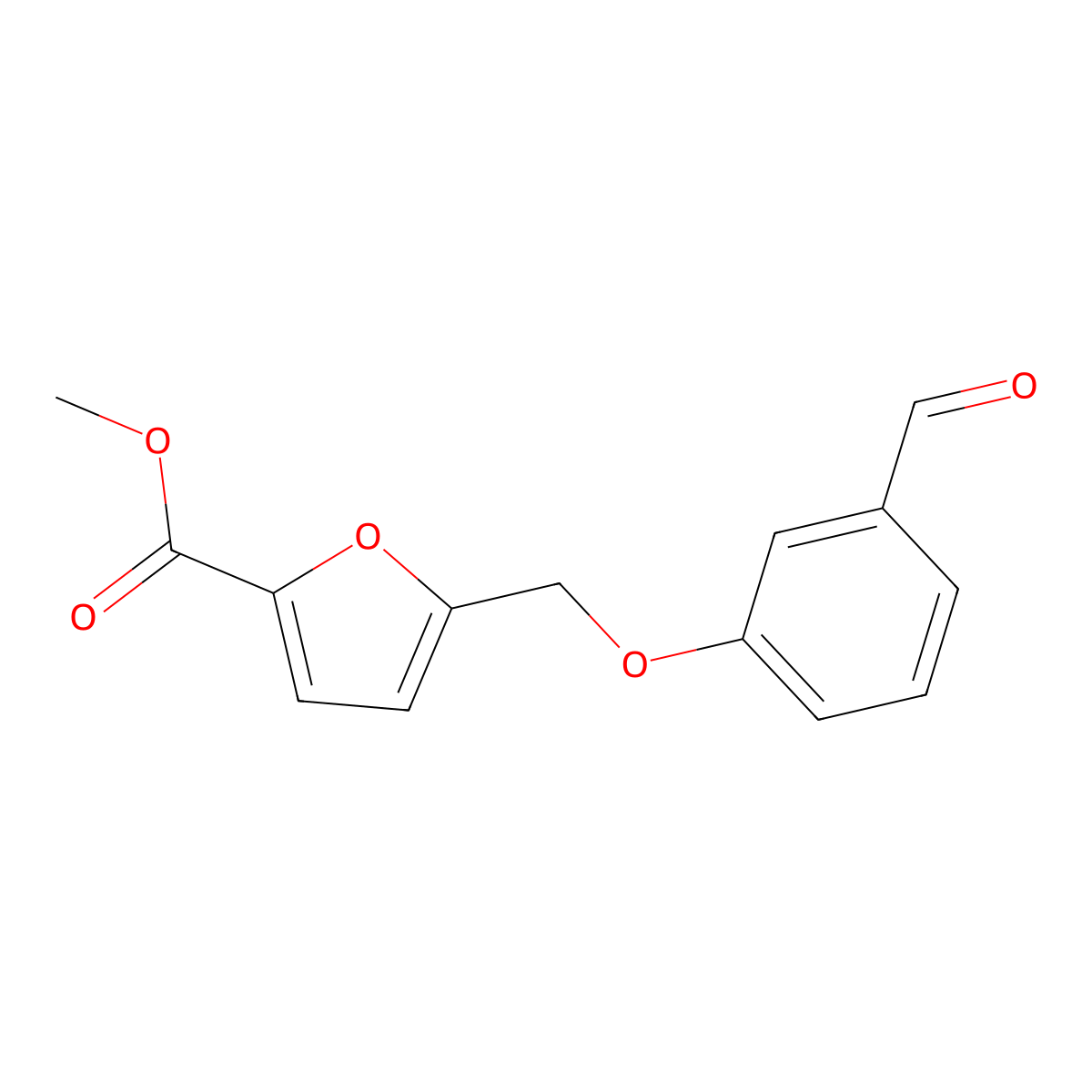 Methyl 5-[(3-formylphenoxy)methyl]furan-2-carboxylate molecular structure, CAS 438220-03-2