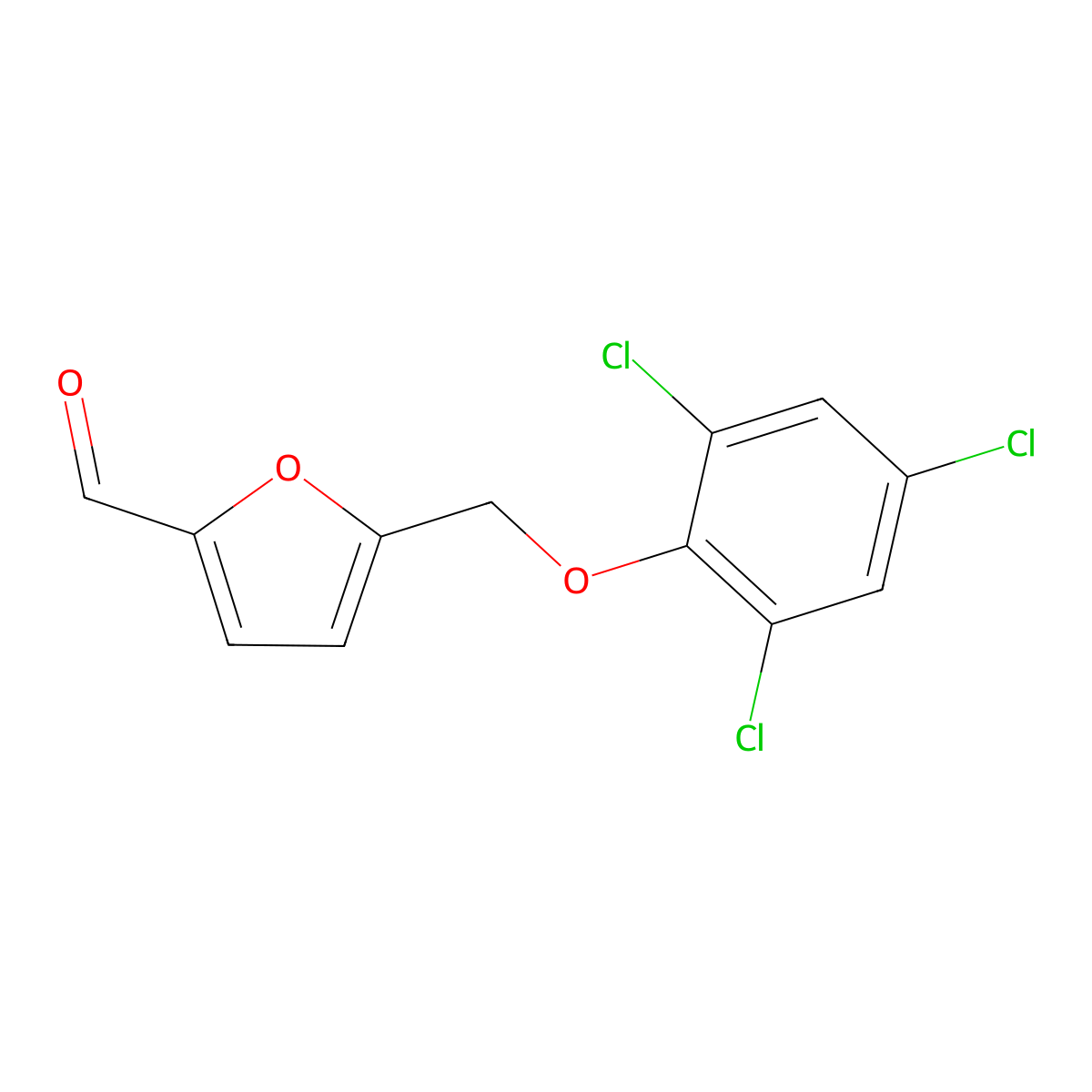 5-[(2,4,6-Trichlorophenoxy)methyl]-2-furaldehyde molecular structure, CAS 438220-07-6