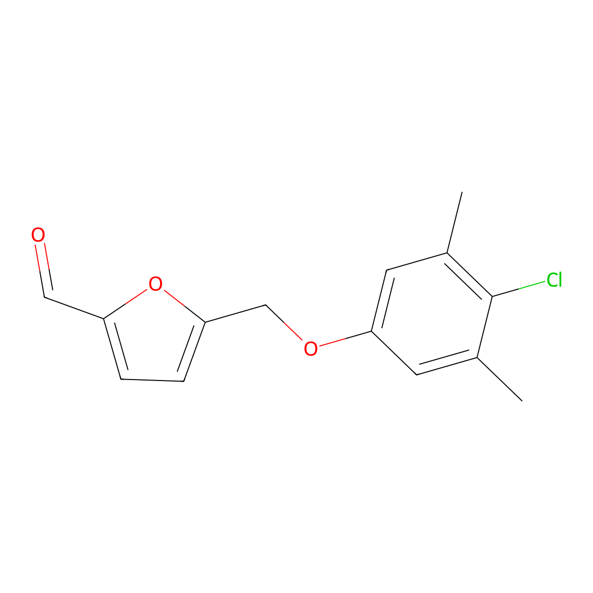 5-[(4-Chloro-3,5-dimethylphenoxy)methyl]furan-2-carbaldehyde molecular structure, CAS 438220-14-5