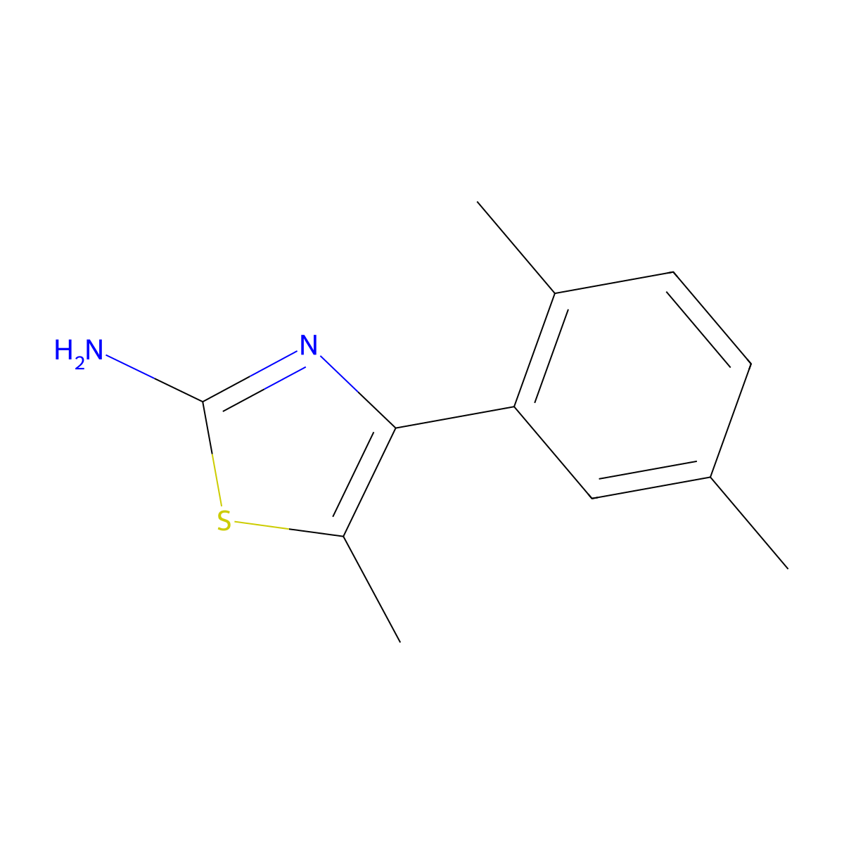 4-(2,5-Dimethylphenyl)-5-methyl-1,3-thiazol-2-amine molecular structure, CAS 438220-19-0