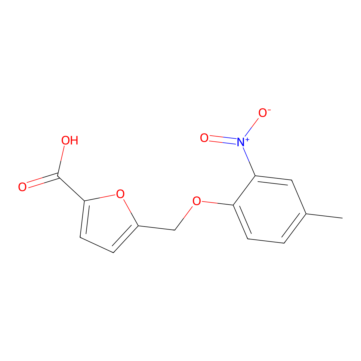 5-[(4-Methyl-2-nitrophenoxy)methyl]furan-2-carboxylic acid molecular structure, CAS 438220-25-8