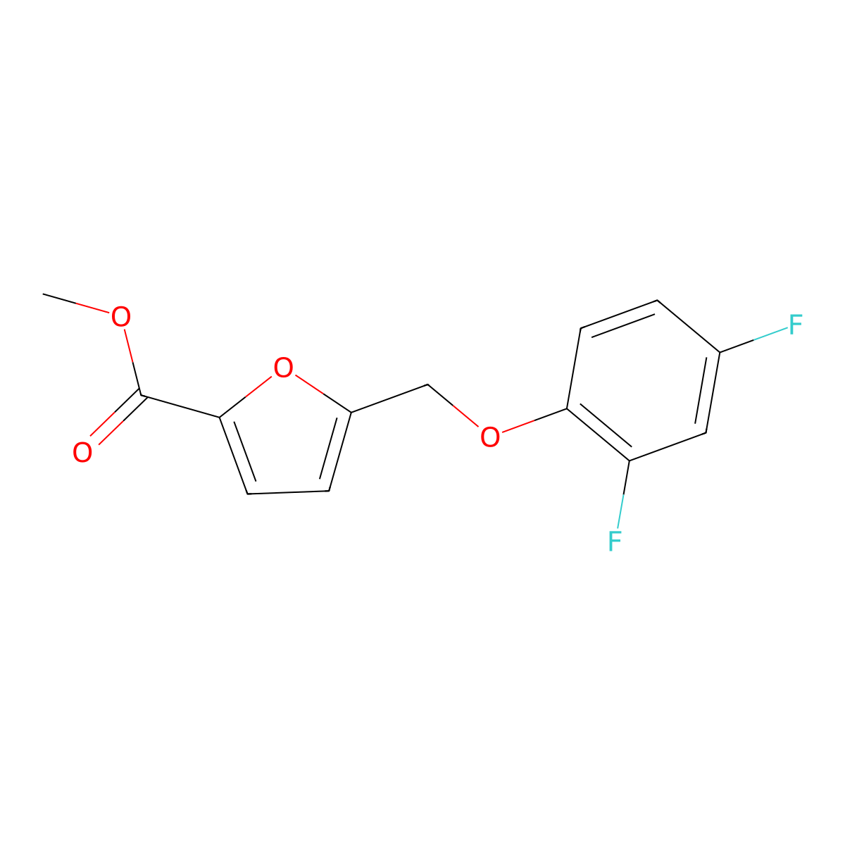 Methyl 5-[(2,4-difluorophenoxy)methyl]furan-2-carboxylate molecular structure, CAS 438220-32-7