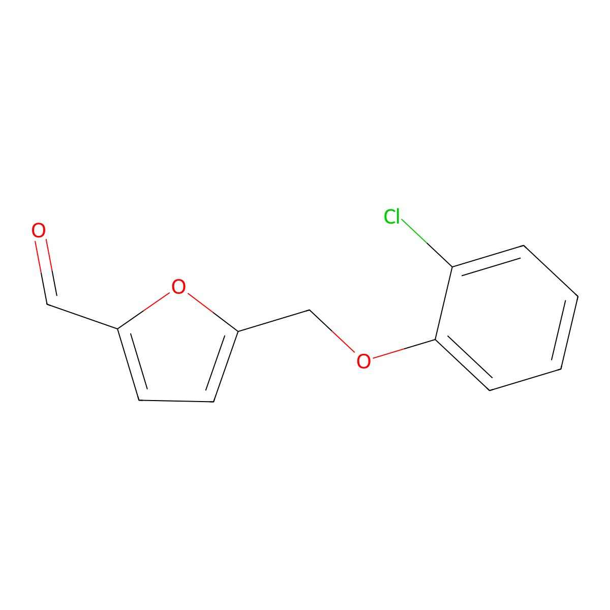 5-[(2-Chlorophenoxy)methyl]-2-furaldehyde molecular structure, CAS 438220-35-0