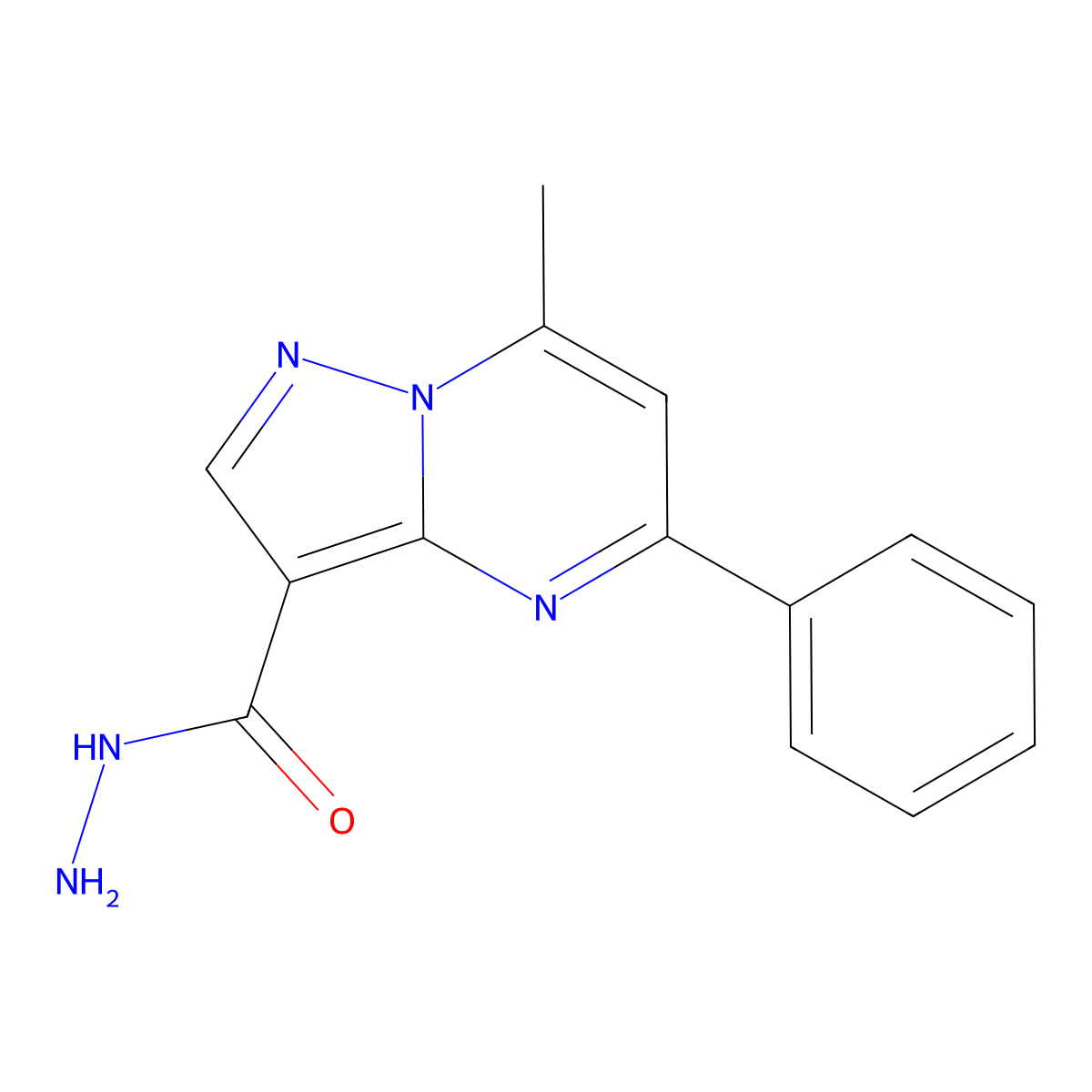 7-Methyl-5-phenylpyrazolo[1,5-a]pyrimidine-3-carbohydrazide molecular structure, CAS 438220-41-8