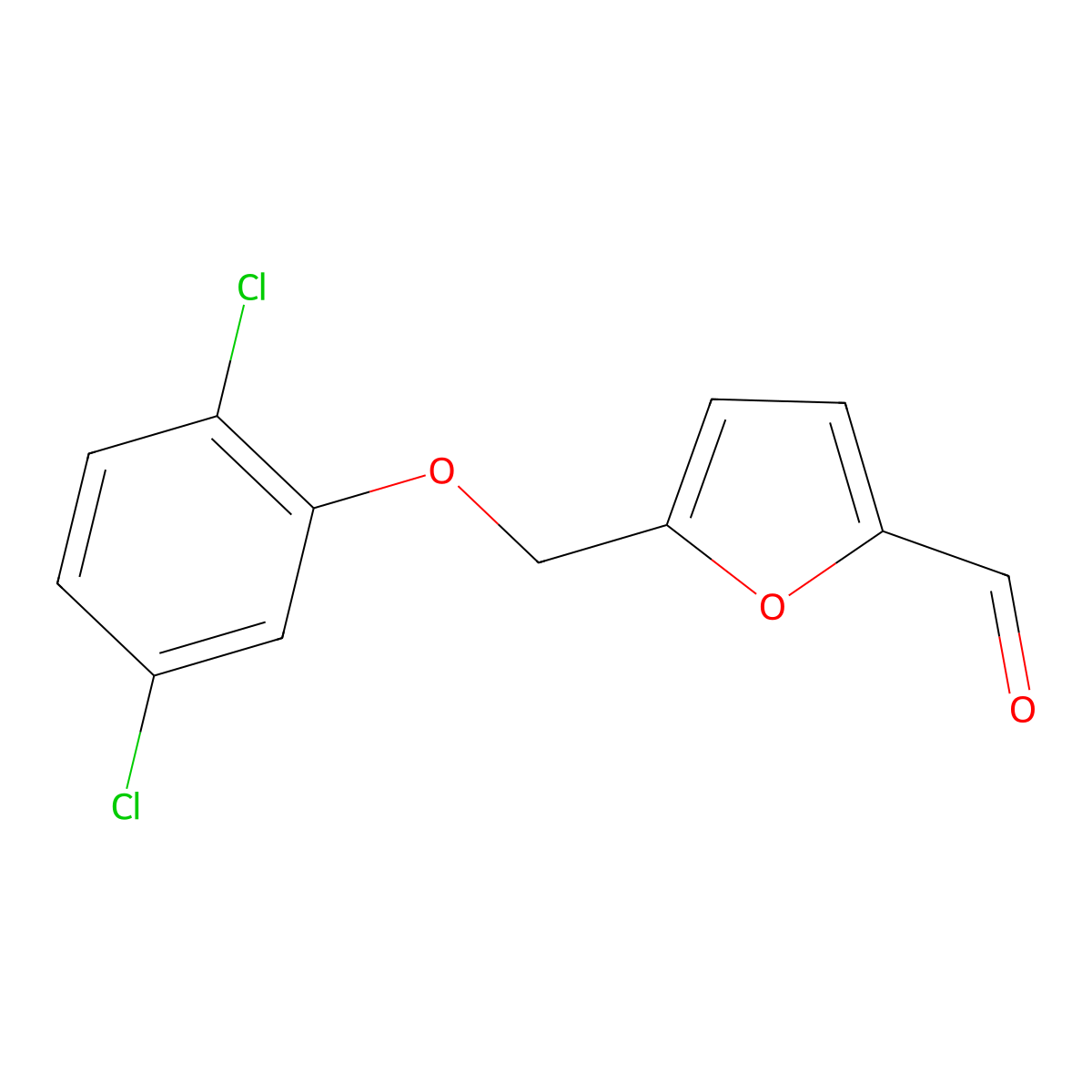 5-((2,5-Dichlorophenoxy)methyl)-2-furancarboxaldehyde molecular structure, CAS 438220-51-0