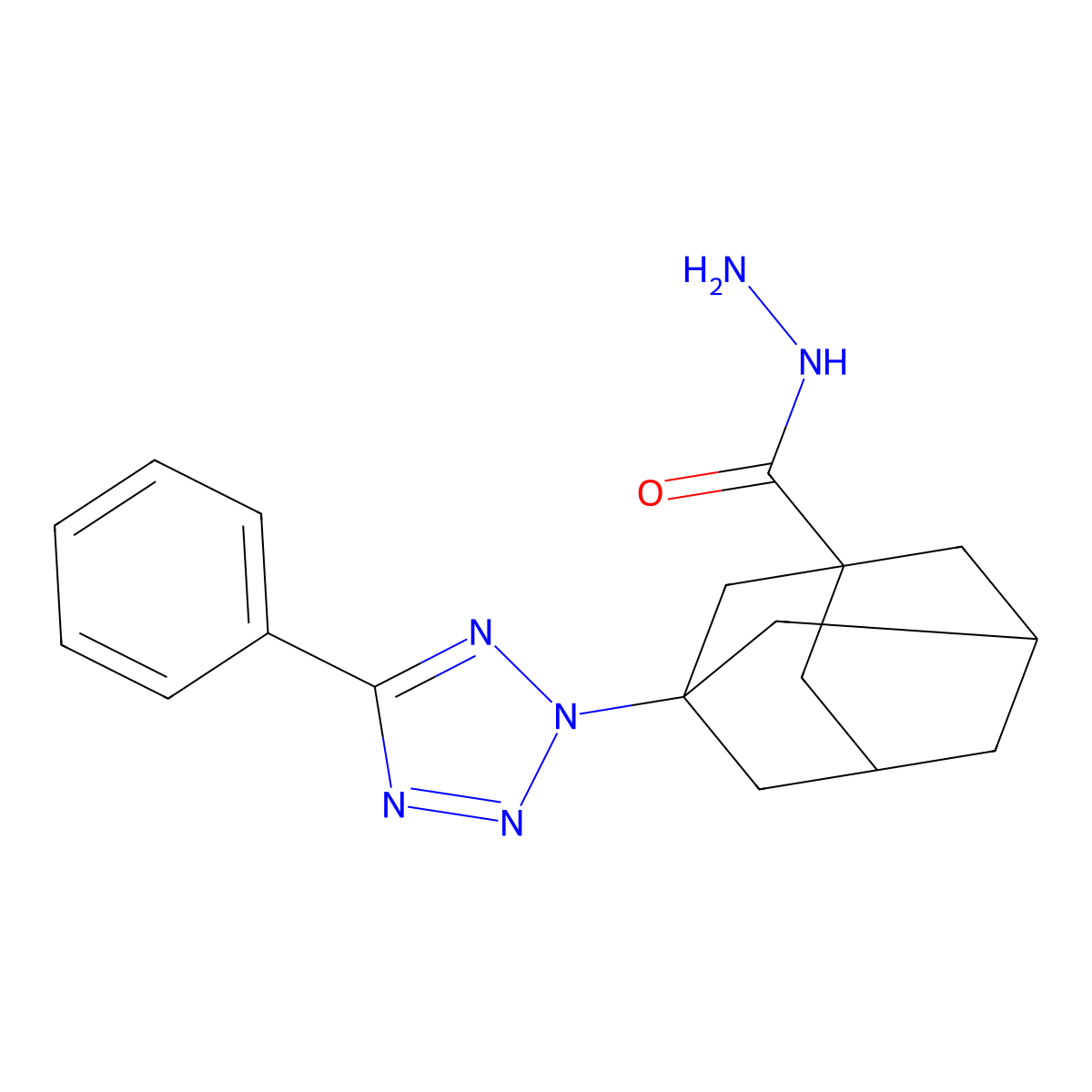 3-(5-Phenyltetrazol-2-yl)adamantane-1-carbohydrazide molecular structure, CAS 438220-62-3