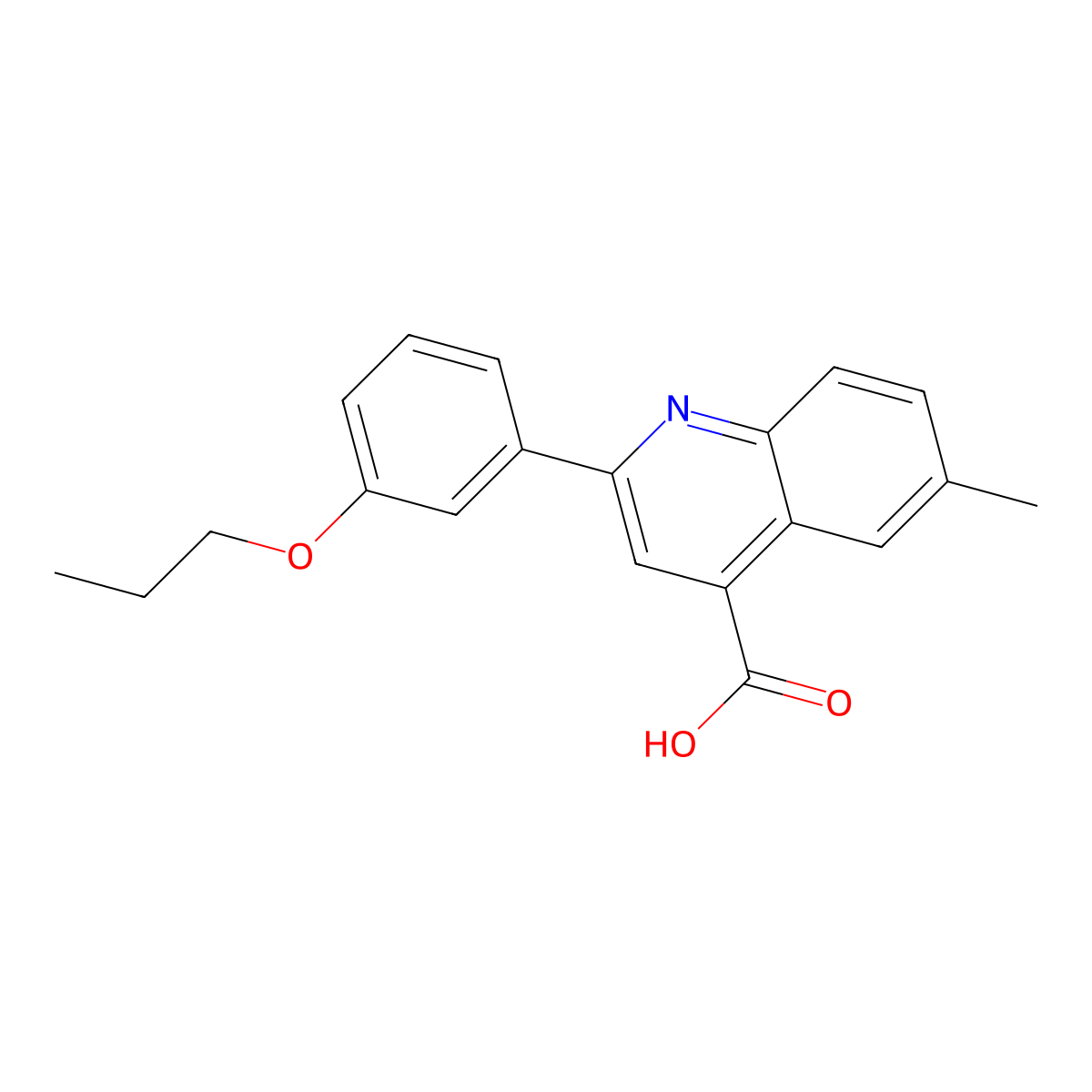 6-Methyl-2-(3-propoxyphenyl)quinoline-4-carboxylic acid molecular structure, CAS 438220-64-5