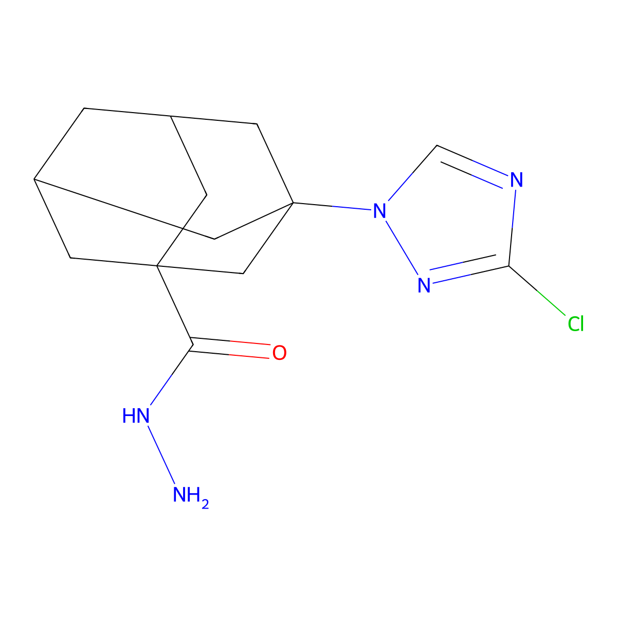 3-(3-chloro-1H-1,2,4-triazol-1-yl)adamantane-1-carbohydrazide molecular structure, CAS 438220-66-7