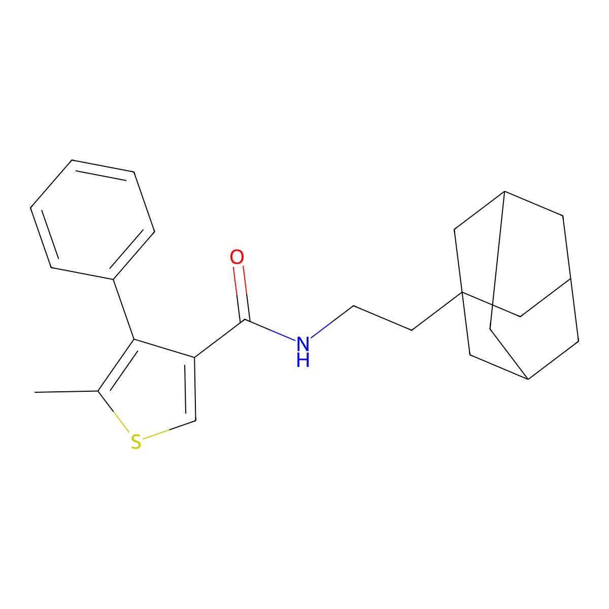 N-[2-(1-adamantyl)ethyl]-5-methyl-4-phenylthiophene-3-carboxamide molecular structure, CAS 438220-67-8