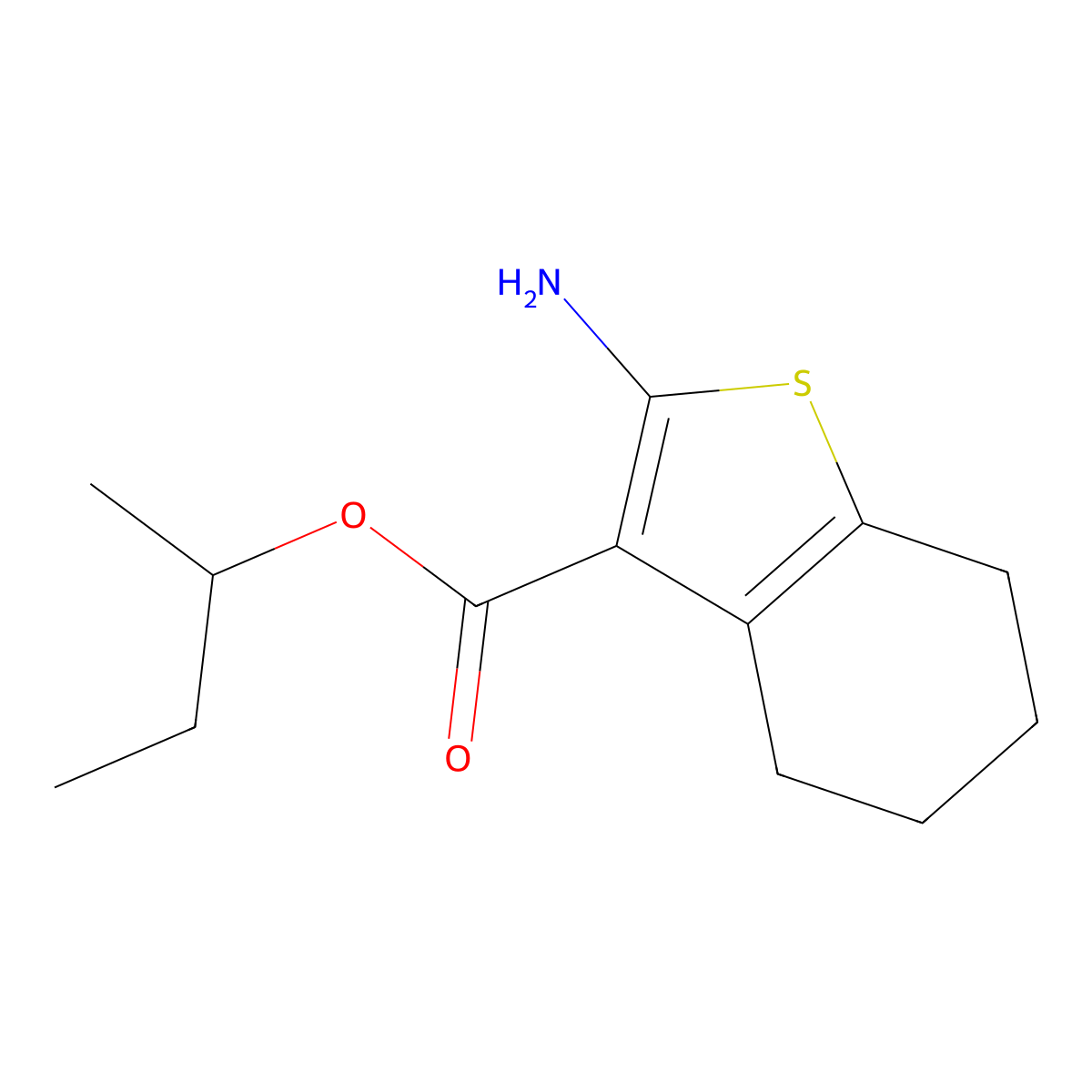 Sec-butyl 2-amino-4,5,6,7-tetrahydro-1-benzothiophene-3-carboxylate molecular structure, CAS 438220-75-8