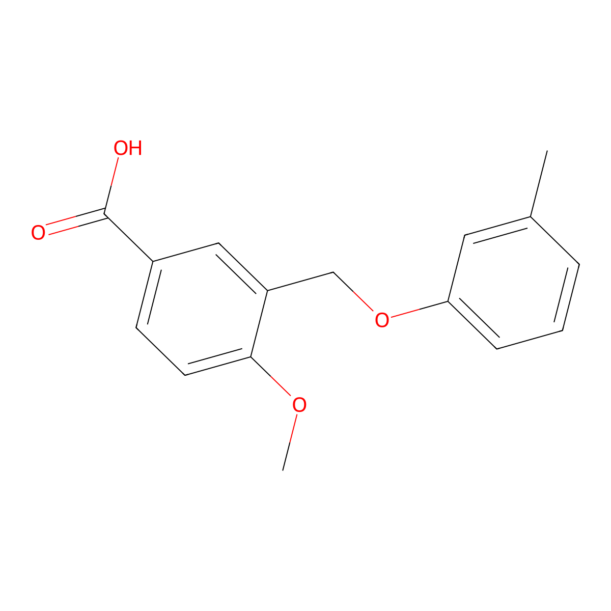4-Methoxy-3-[(3-methylphenoxy)methyl]benzoic acid molecular structure, CAS 438220-78-1