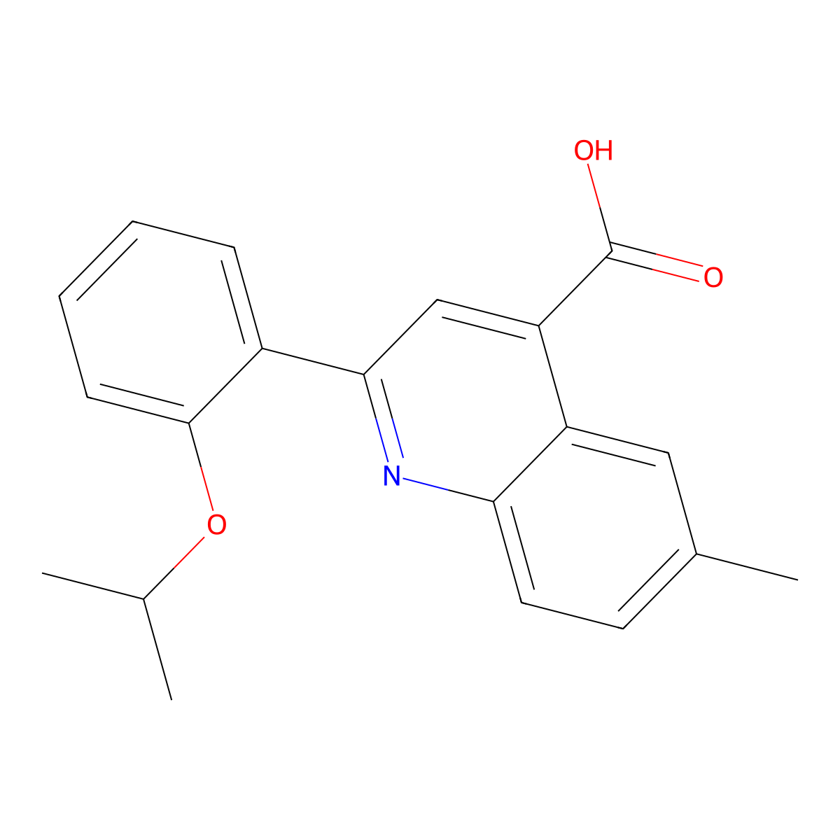 2-(2-Isopropoxyphenyl)-6-methyl-4-quinolinecarboxylic acid molecular structure, CAS 438220-82-7