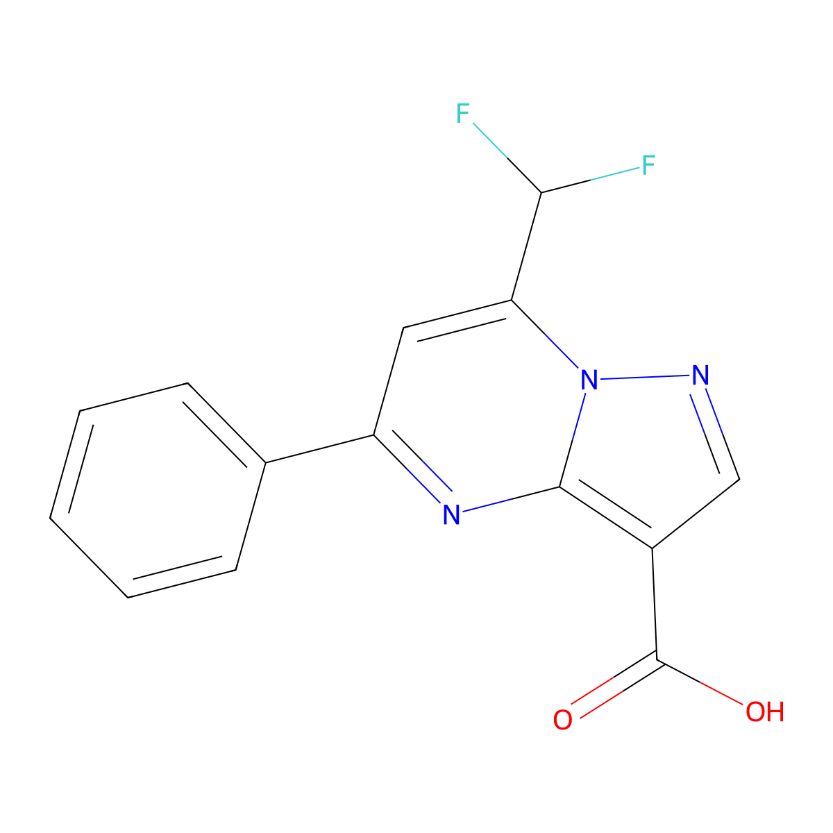 7-(Difluoromethyl)-5-phenylpyrazolo[1,5-a]pyrimidine-3-carboxylic acid molecular structure, CAS 438220-85-0