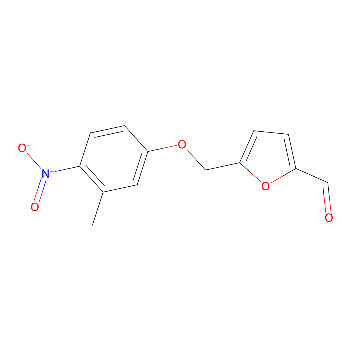 5-[(3-Methyl-4-nitrophenoxy)methyl]furan-2-carbaldehyde molecular structure, CAS 438220-91-8
