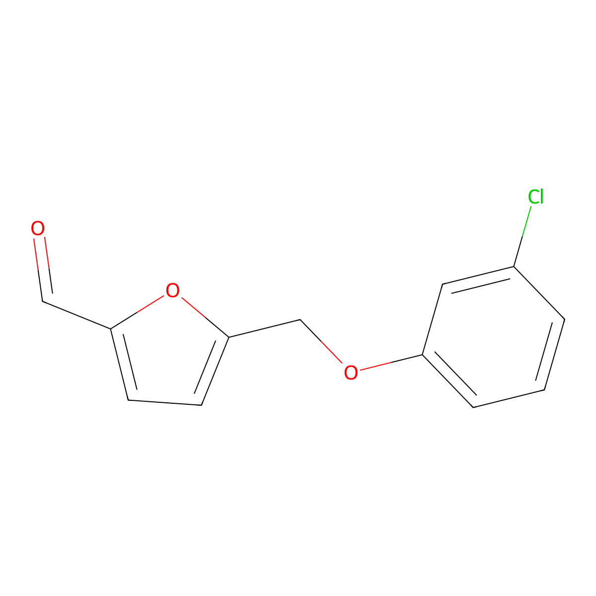 5-[(3-Chlorophenoxy)methyl]-2-furaldehyde molecular structure, CAS 438220-92-9