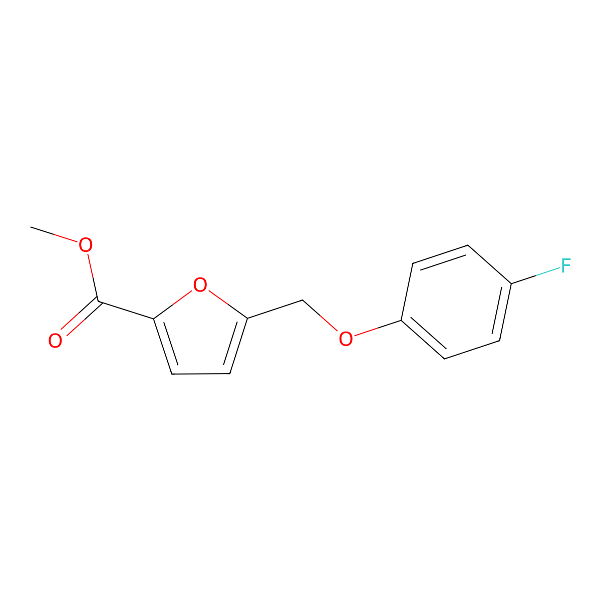 Methyl 5-((4-fluorophenoxy)methyl)furan-2-carboxylate molecular structure, CAS 438220-96-3