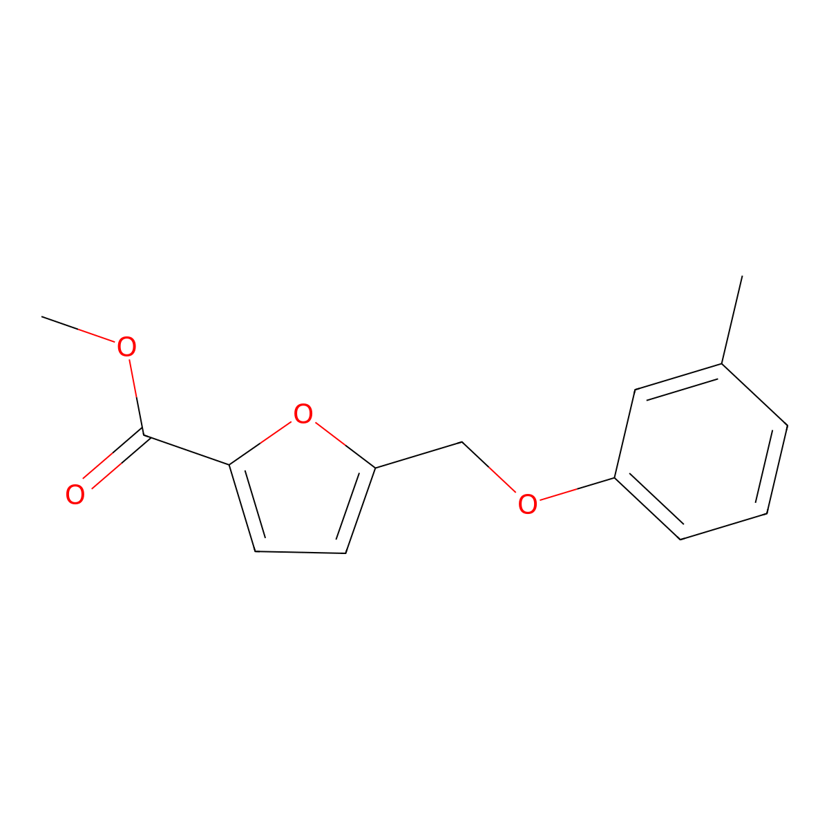 Methyl 5-[(3-methylphenoxy)methyl]furan-2-carboxylate molecular structure, CAS 438221-07-9