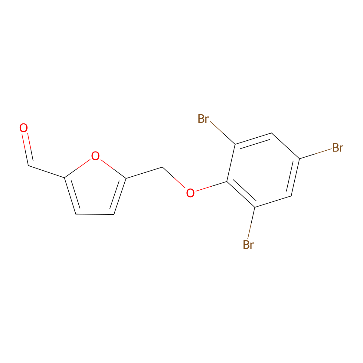 5-((2,4,6-Tribromophenoxy)methyl)furan-2-carbaldehyde molecular structure, CAS 438221-12-6