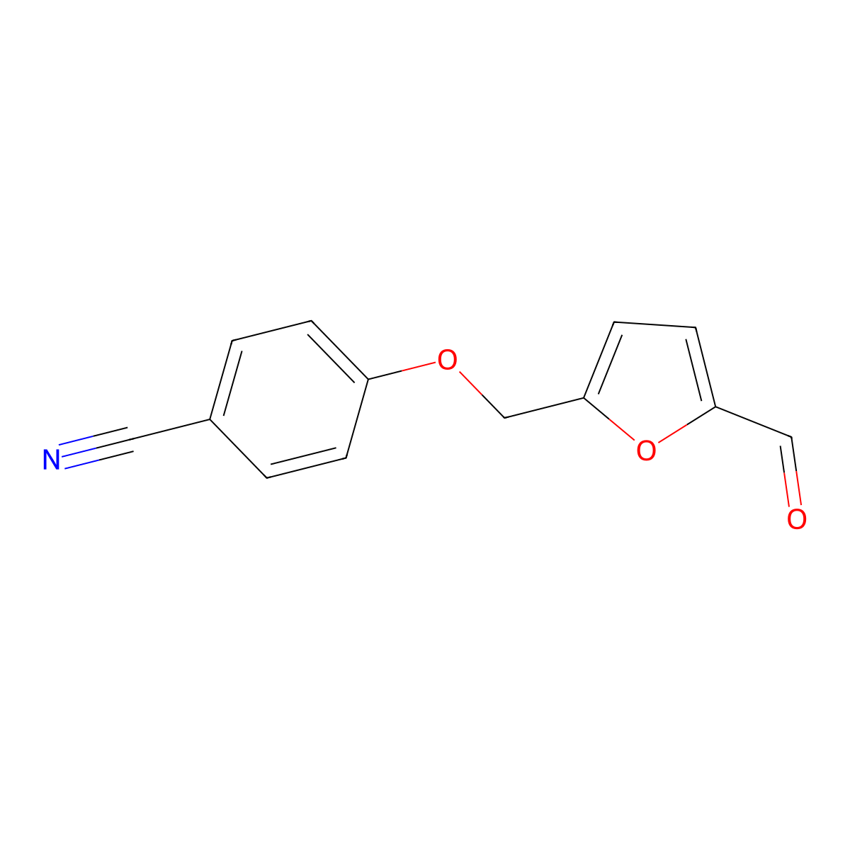 4-[(5-Formyl-2-furyl)methoxy]benzonitrile molecular structure, CAS 438221-44-4