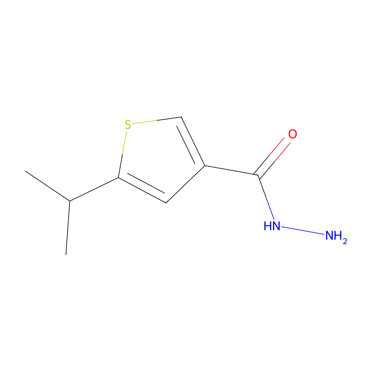 5-Isopropylthiophene-3-carbohydrazide molecular structure, CAS 438221-49-9