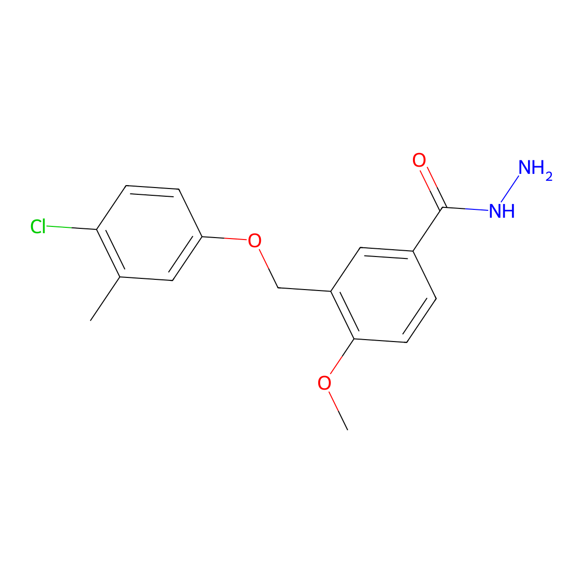 3-[(4-Chloro-3-methylphenoxy)methyl]-4-methoxybenzohydrazide molecular structure, CAS 438221-50-2