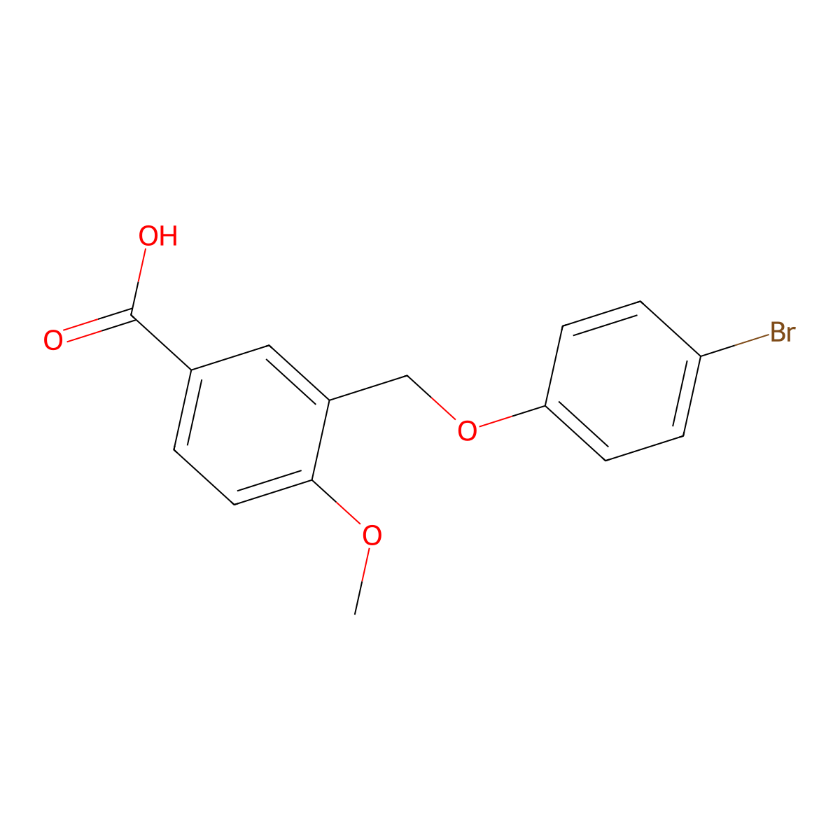 3-[(4-Bromophenoxy)methyl]-4-methoxybenzoic acid molecular structure, CAS 438221-51-3