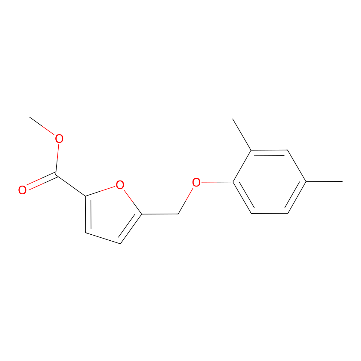 Methyl 5-[(2,4-dimethylphenoxy)methyl]furan-2-carboxylate molecular structure, CAS 438221-53-5