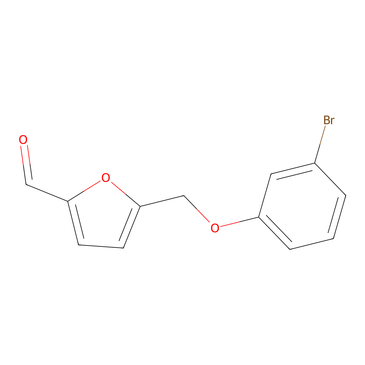 5-[(3-Bromophenoxy)methyl]furan-2-carbaldehyde molecular structure, CAS 438221-54-6