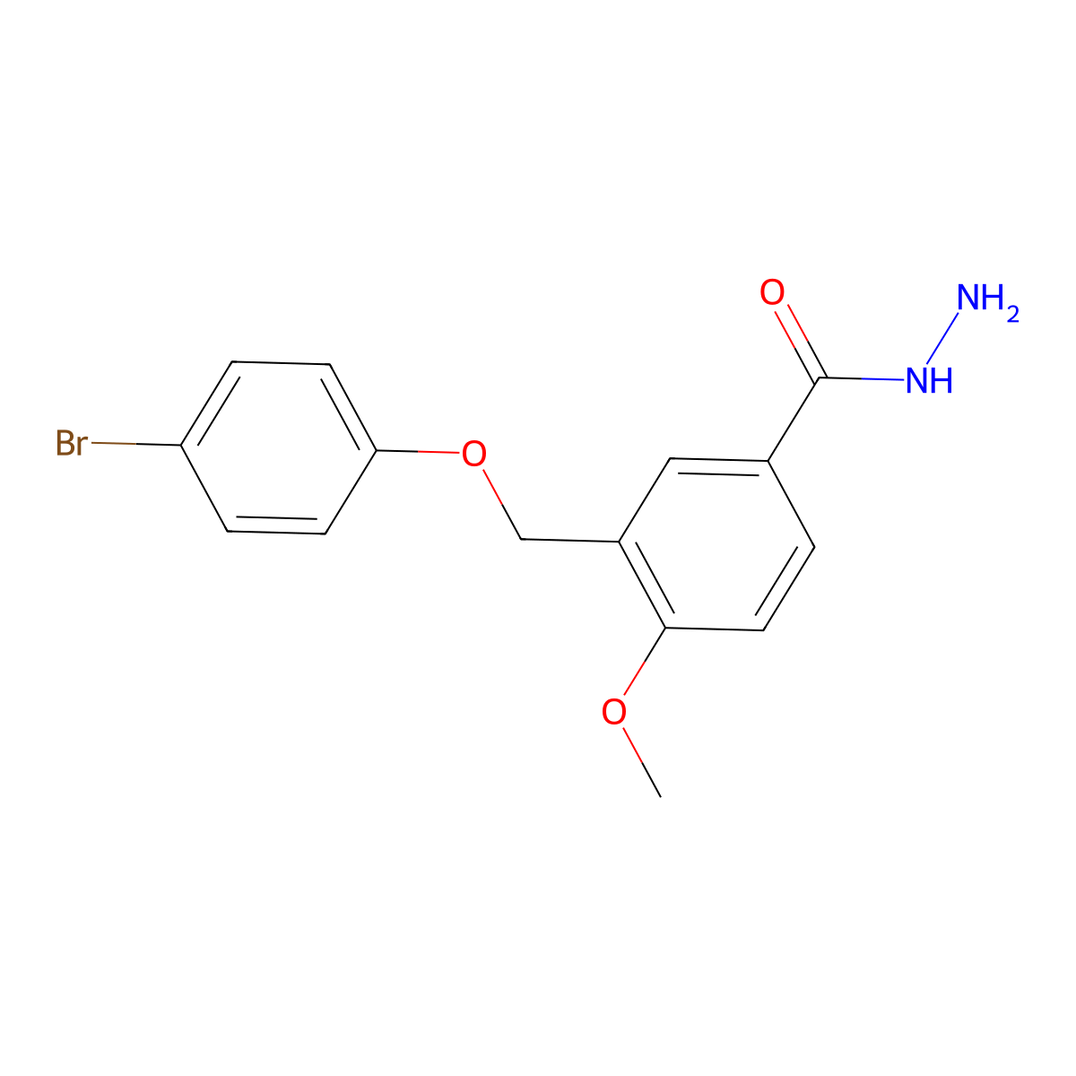 3-[(4-Bromophenoxy)methyl]-4-methoxybenzohydrazide molecular structure, CAS 438221-59-1