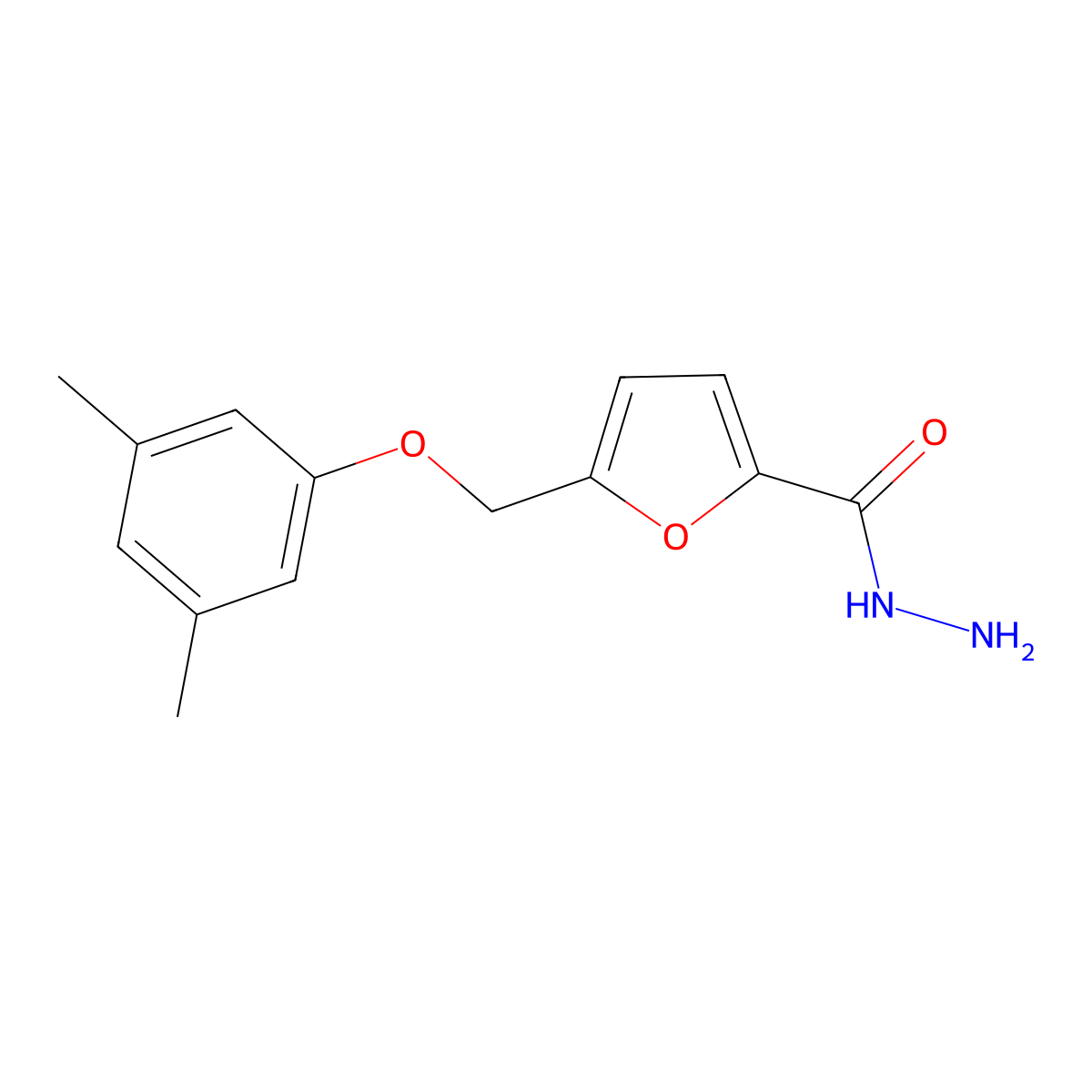 5-[(3,5-Dimethylphenoxy)methyl]-2-furohydrazide molecular structure, CAS 438221-61-5